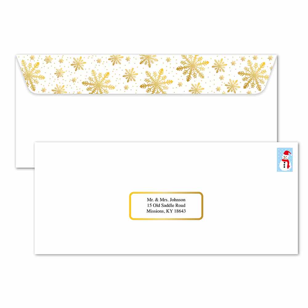 Gold-Metallic-Snowflakes-Envelopes-No.10-Metallic-Print-50071-2