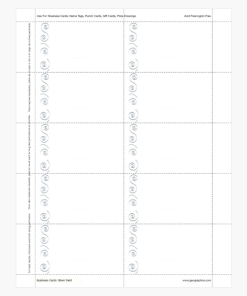 Silver Swirl Foil Business Cards, 8.5″x11″, Card 2″x3.5″, 150/pack, 24 packs/case by Geographics®